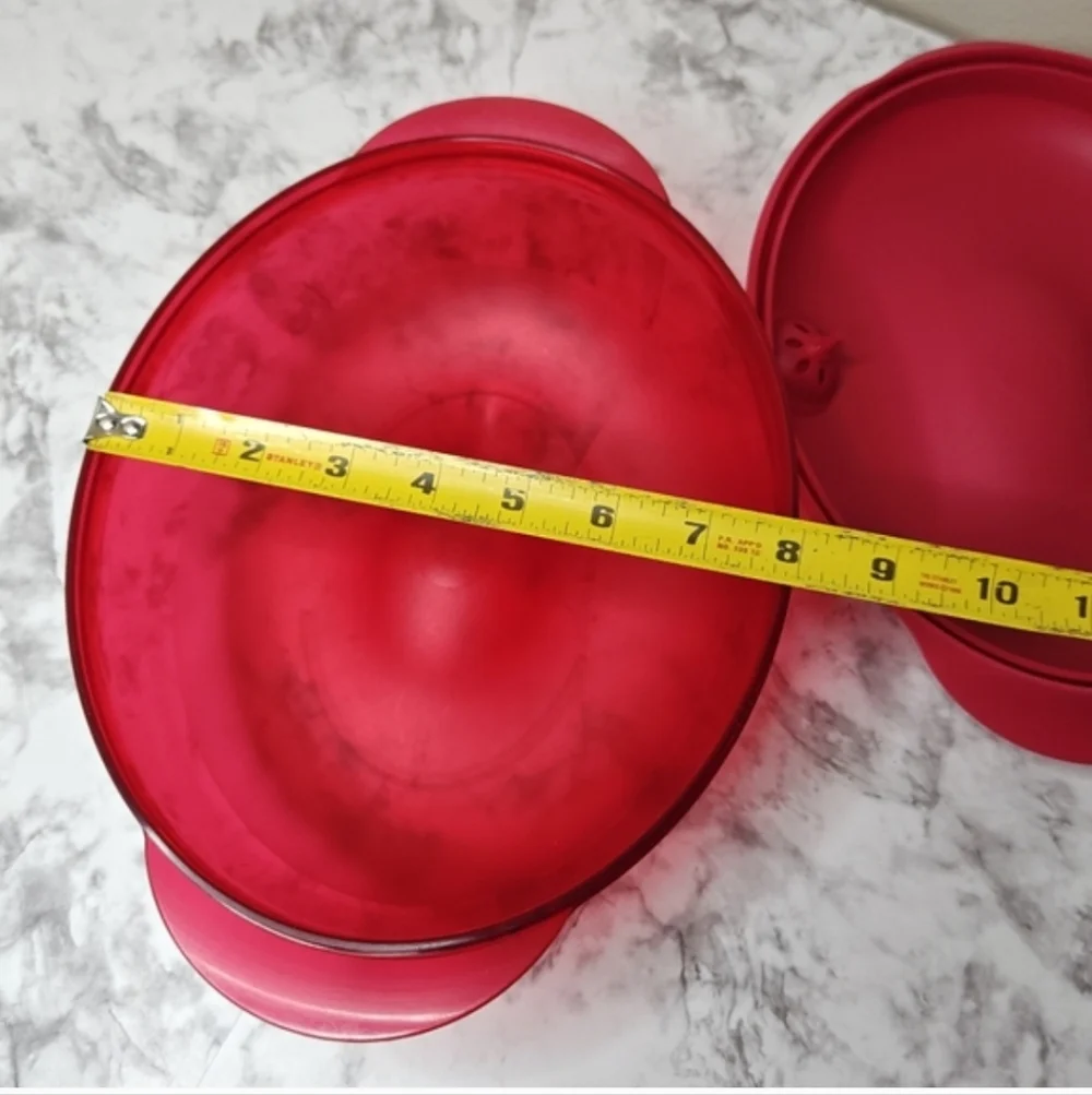 Tupperware 2.0L Micro-Fix Casserole Dish Red Vented Lid Microwave Cookware